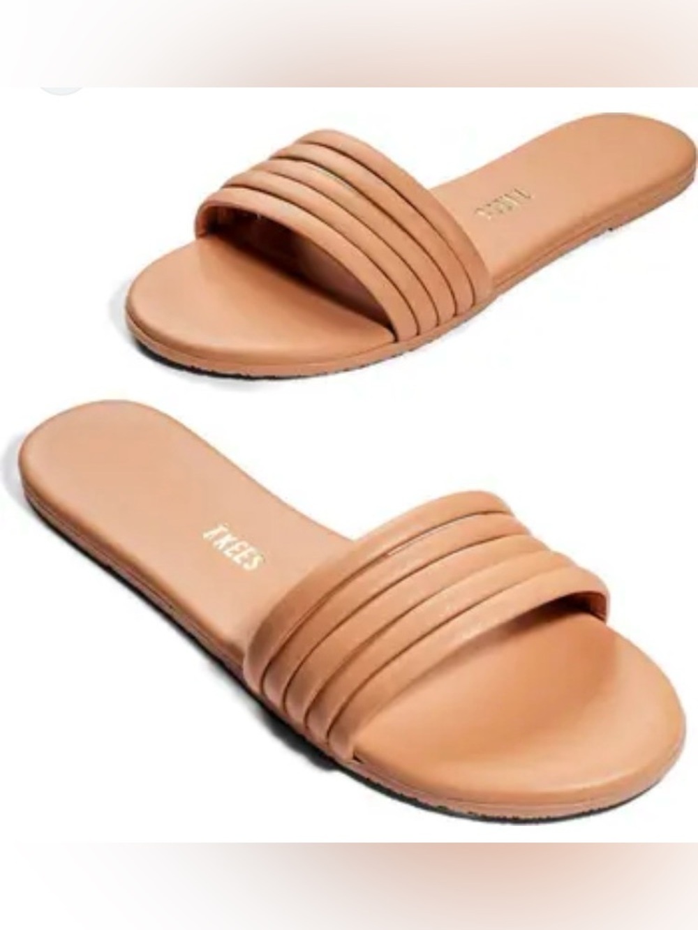 TKEES SERENA NWOT SANDAL
SLIDE BEIGE COLOR ‘POUT’ STRAPPY CHIC SLEEK FLAT SZ 9